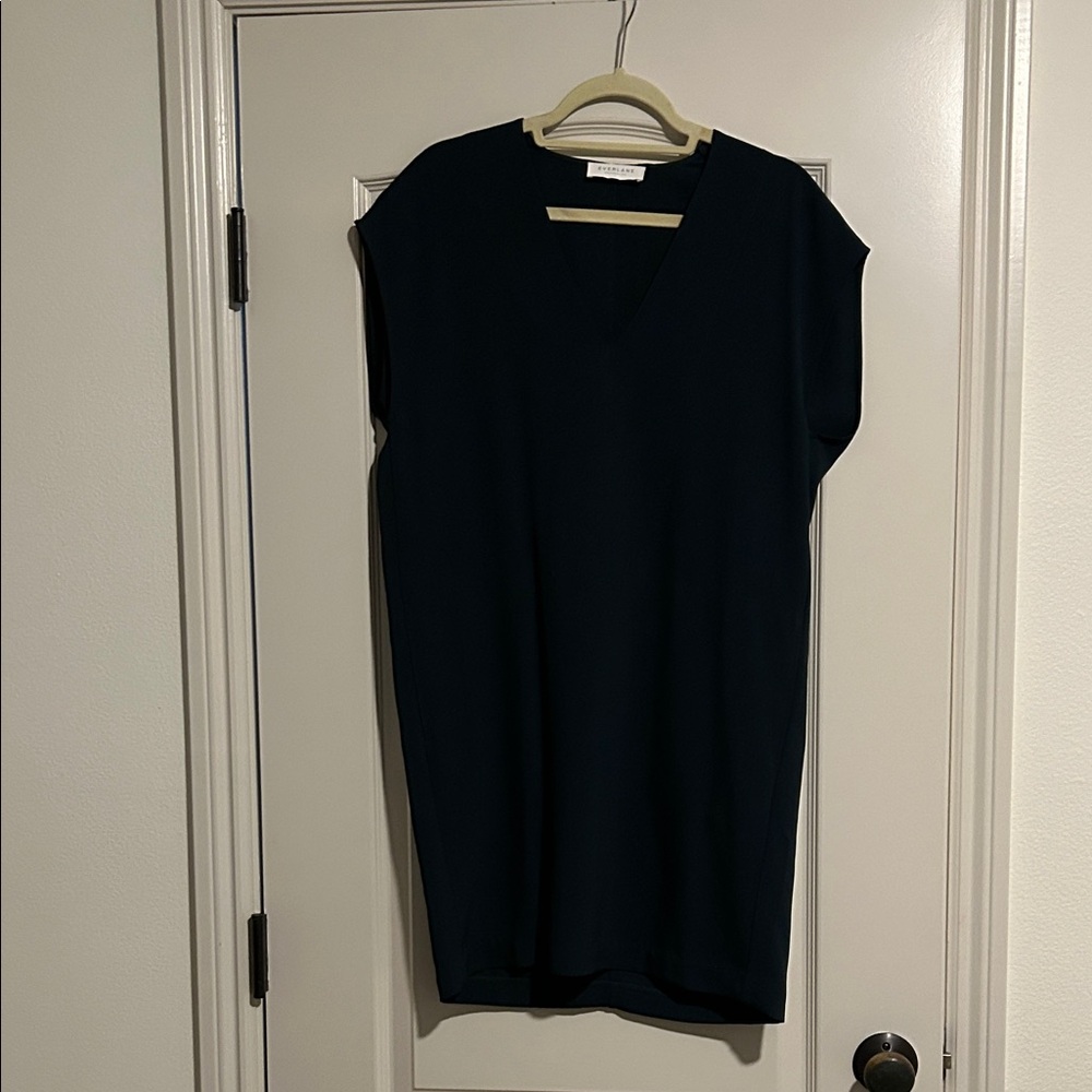 Everlane dark forest  green V-Neck Tunic Top